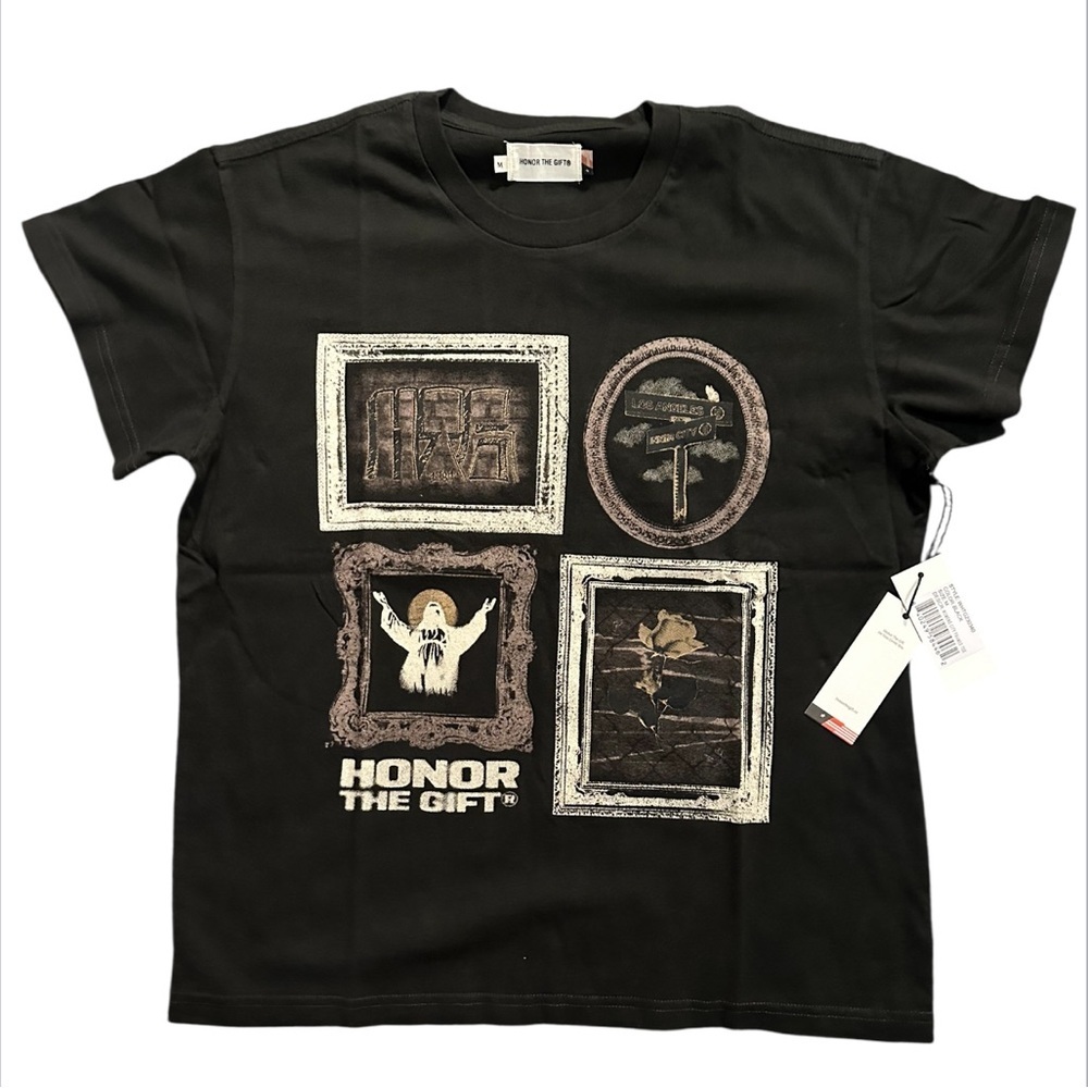 Honor The Gift Women's Black Stretch Graphic Tee Size Medium NWT